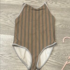 ‼️ S O L D‼️ Burberry Striped Kids One Piece - Tan and Black
